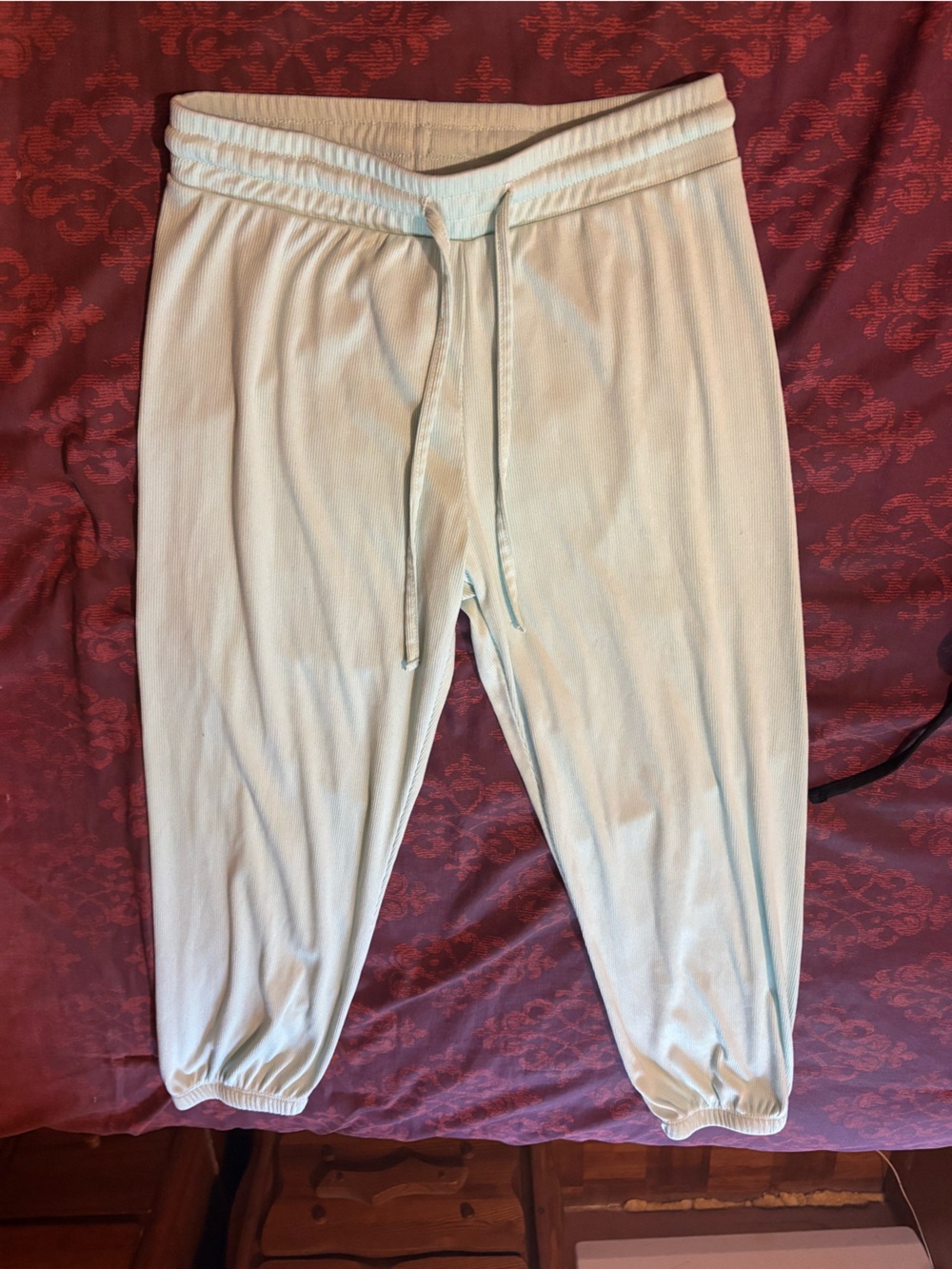 Women's Light Blue Capris with Drawstring Waist
